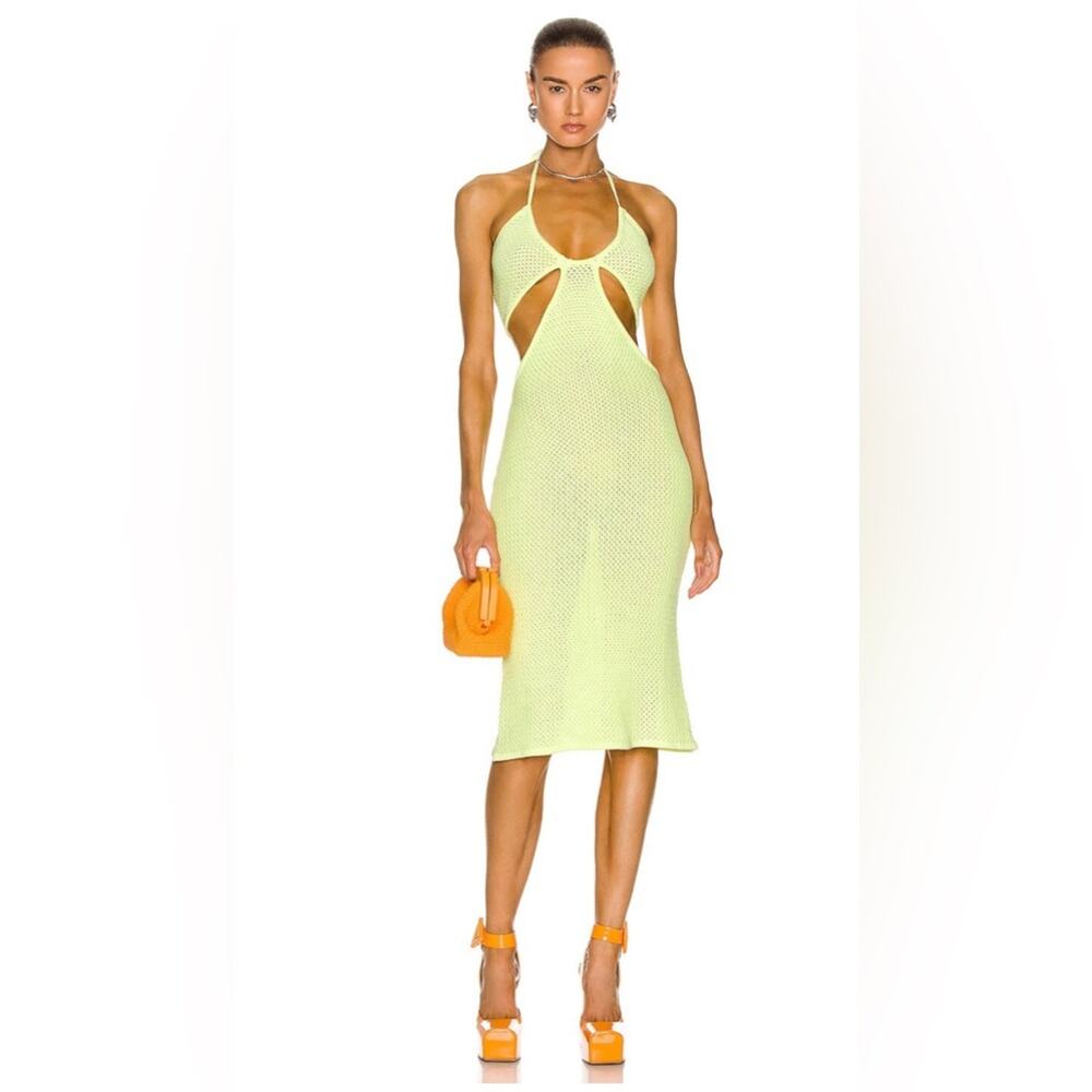 NWT Victor Glemaud Sleeveless Dress in Neon Green XS